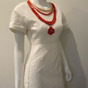Giambatista Valli white mini with coral beading 4